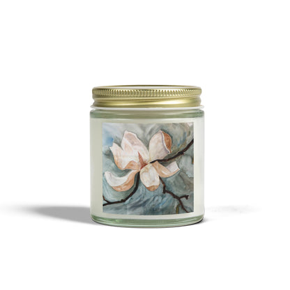 Coconut Apricot Scented Candle - Magnolia Blossom - Cozy Home Fragrance for Relaxation