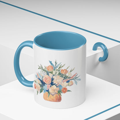 Floral Accent Coffee Mug - Vibrant Blossom Design for Home or Office, Perfect Gift for Flower Lovers