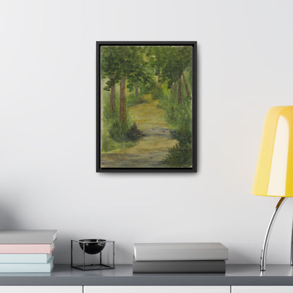 Canvas Wraps, Woodland Trail Watercolor Vertical Frame Art Print - Country Fun Gift, Wall Decor, Home Office Decoration, Nature Lover Gift,