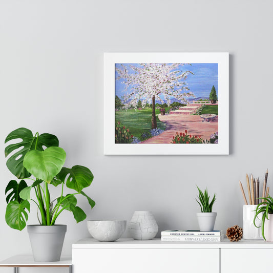 Spring Park Framed Poster, Floral Wall Art, Garden Decor, Nature Print, Gift for Mom, Living Room Decoration