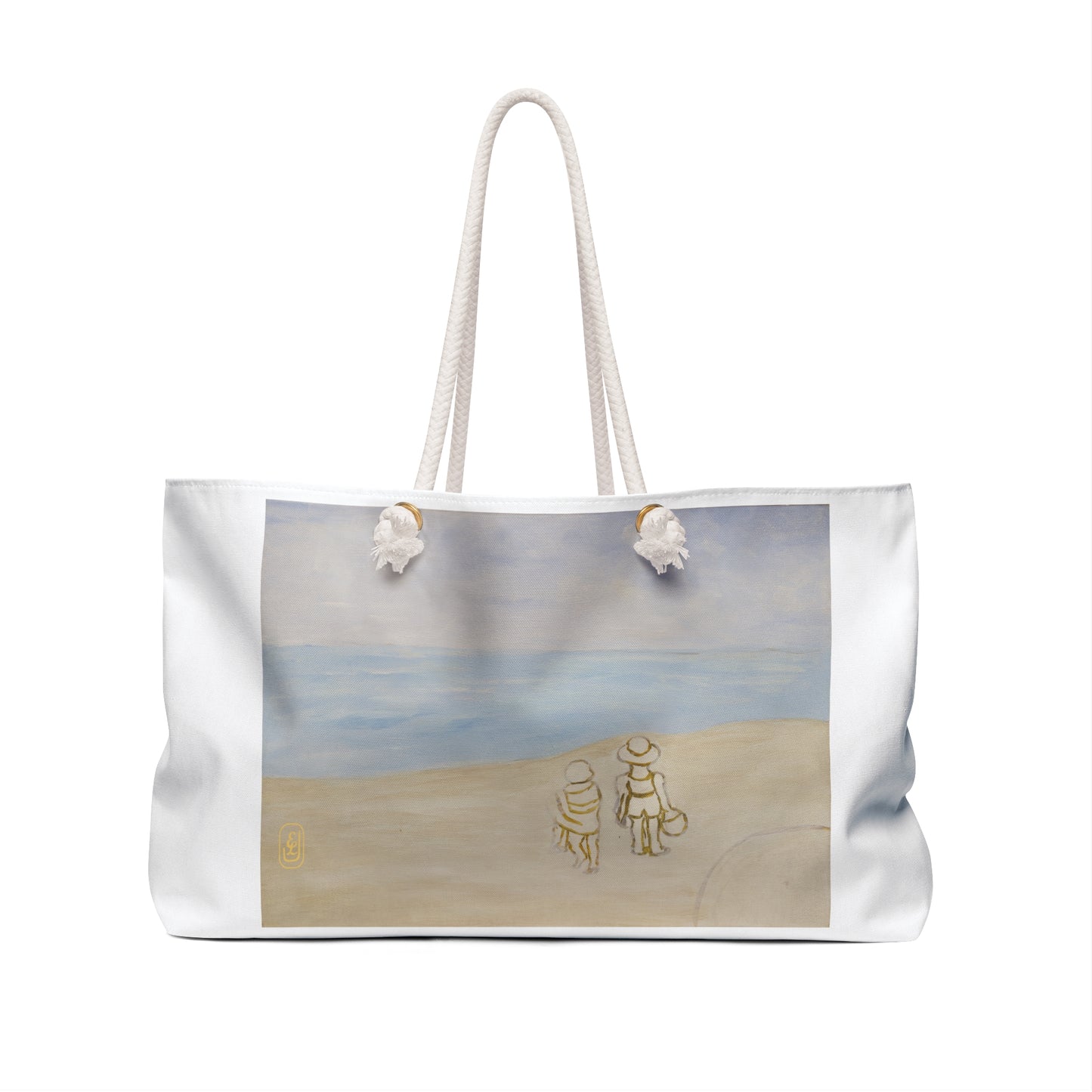 Watercolor Beach Weekender Bag, Fun Travel Carry-All, Great Gift, Unique Summer Tote, Vacation Duffle, Coastal Getaway Large Handbag