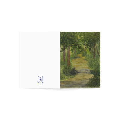 Greeting Cards Woodland Trail Nature Scene Watercolor Painting