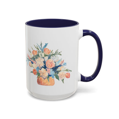 Floral Accent Coffee Mug - Vibrant Blossom Design for Home or Office, Perfect Gift for Flower Lovers