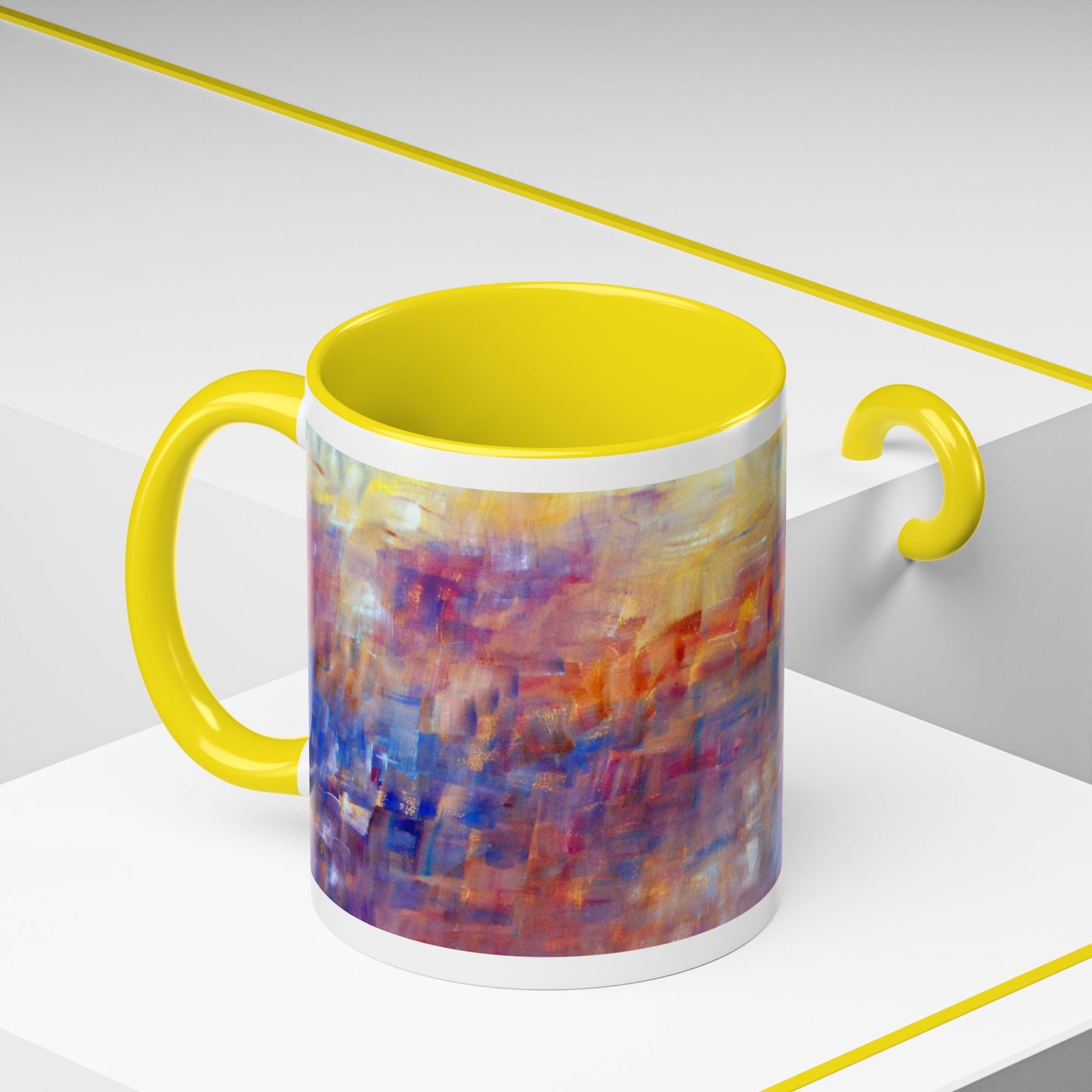 Vibrant Abstract Accent Coffee Mug - Artistic 11oz & 15oz for Coffee Lovers