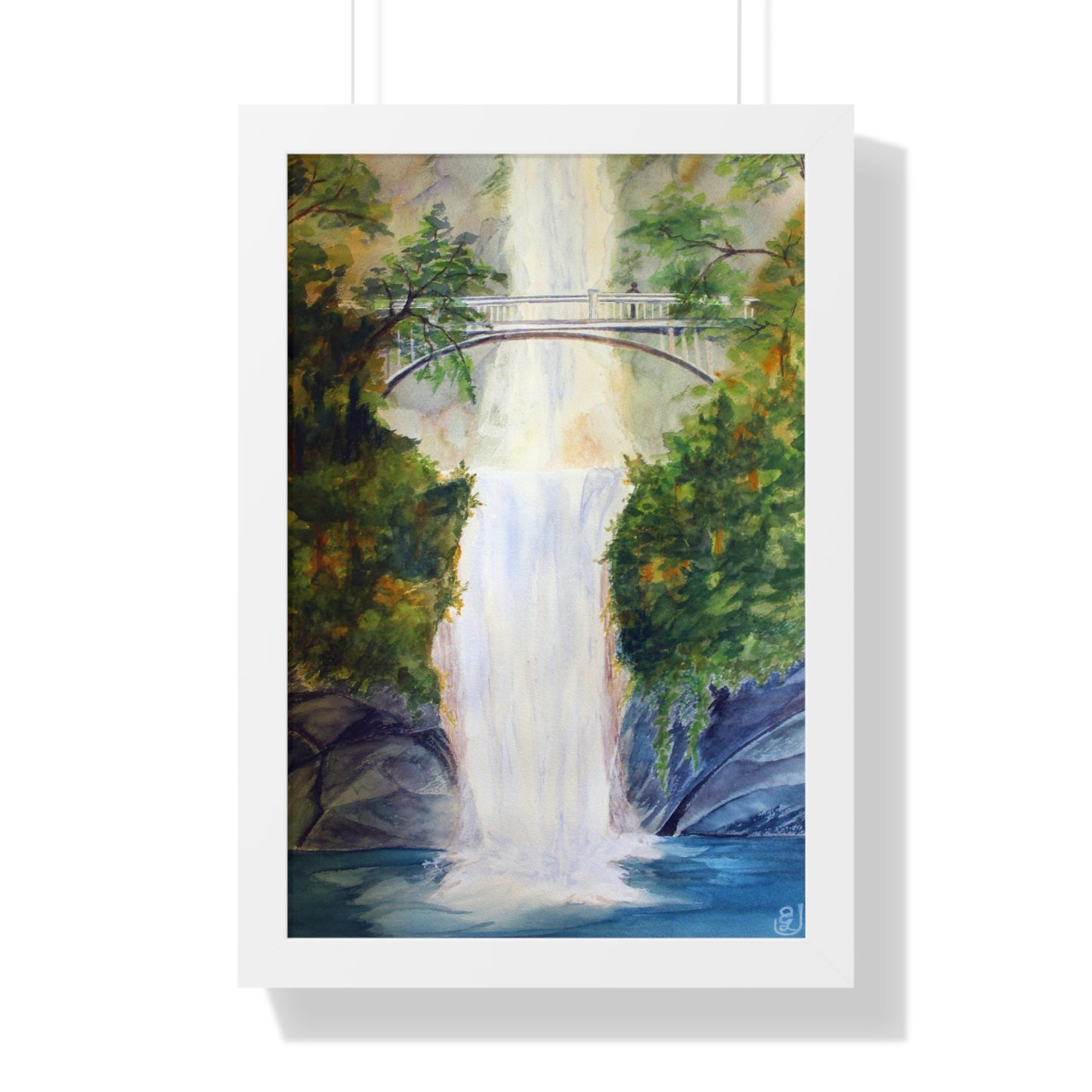 Serene Waterfall Vertical Poster, Nature Art Print, Home Decor, Gift for Nature Lovers, Wall Art for Living Room, Gift for Housewarming