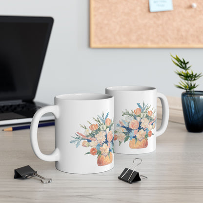 Floral Design Ceramic Mug - 11oz & 15oz - Perfect Gift for Any Occasion