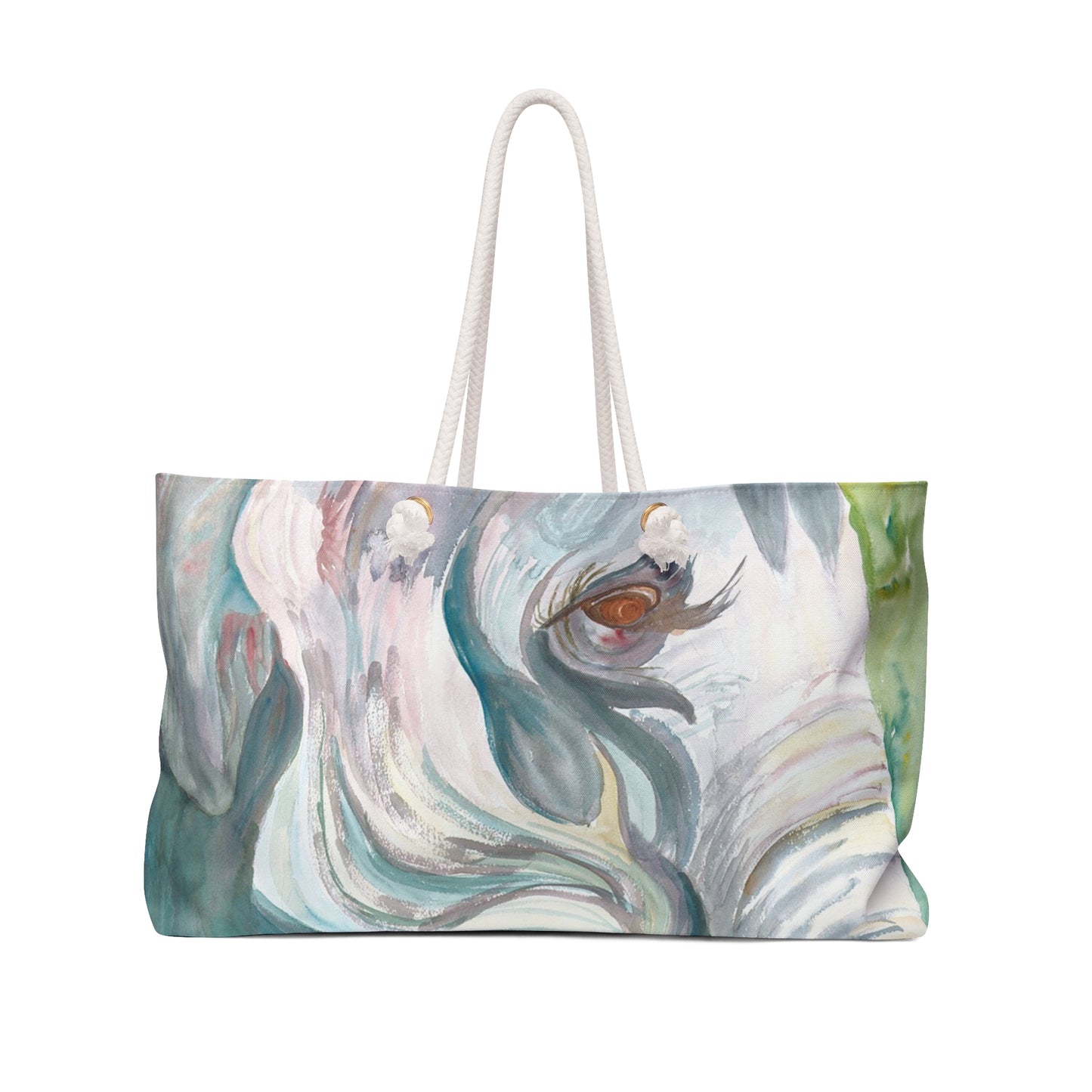 Elephant Watercolor Weekender Bag - Fun and Unique Tote or Diaper Bag, Perfect Gift for Baby Shower, Original Design