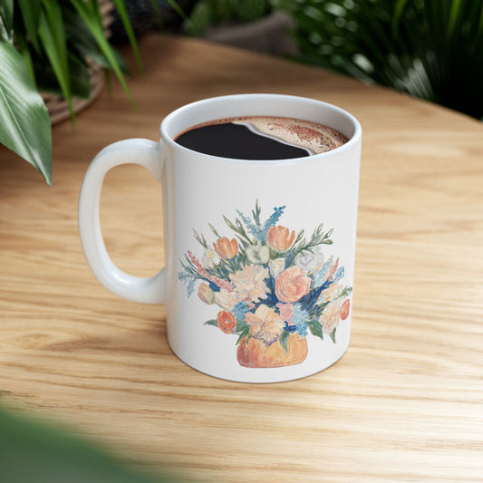 Floral Design Ceramic Mug - 11oz & 15oz - Perfect Gift for Any Occasion