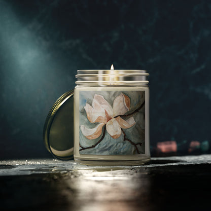 Coconut Apricot Scented Candle - Magnolia Blossom - Cozy Home Fragrance for Relaxation