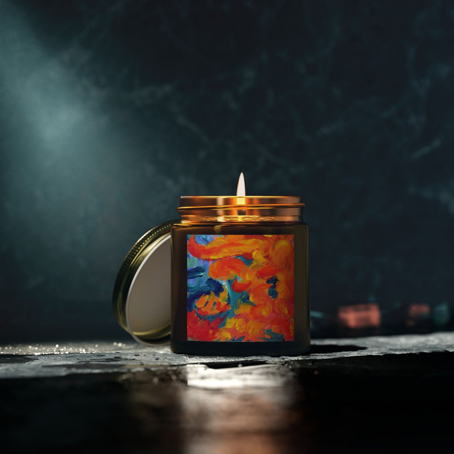 Vibrant Coconut Apricot Scented Candle – Aromatic Home Décor