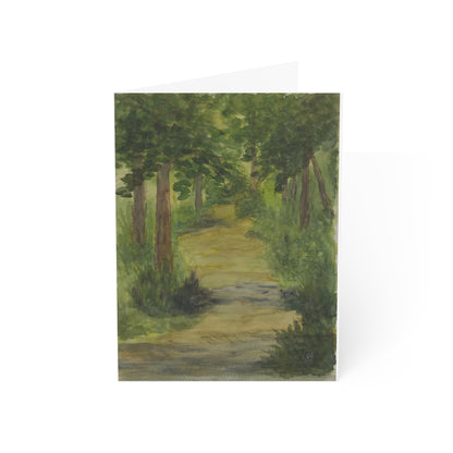 Greeting Cards Woodland Trail Nature Scene Watercolor Painting