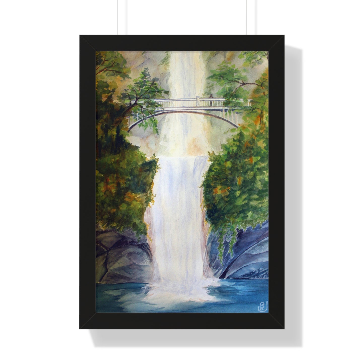 Serene Waterfall Vertical Poster, Nature Art Print, Home Decor, Gift for Nature Lovers, Wall Art for Living Room, Gift for Housewarming