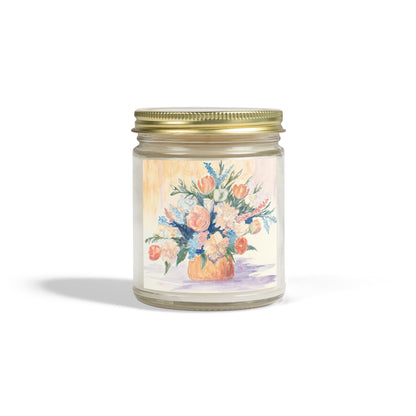 Floral Scented Candles - Coconut Apricot Wax (4oz, 9oz) | Perfect for Home Decor & Gifting