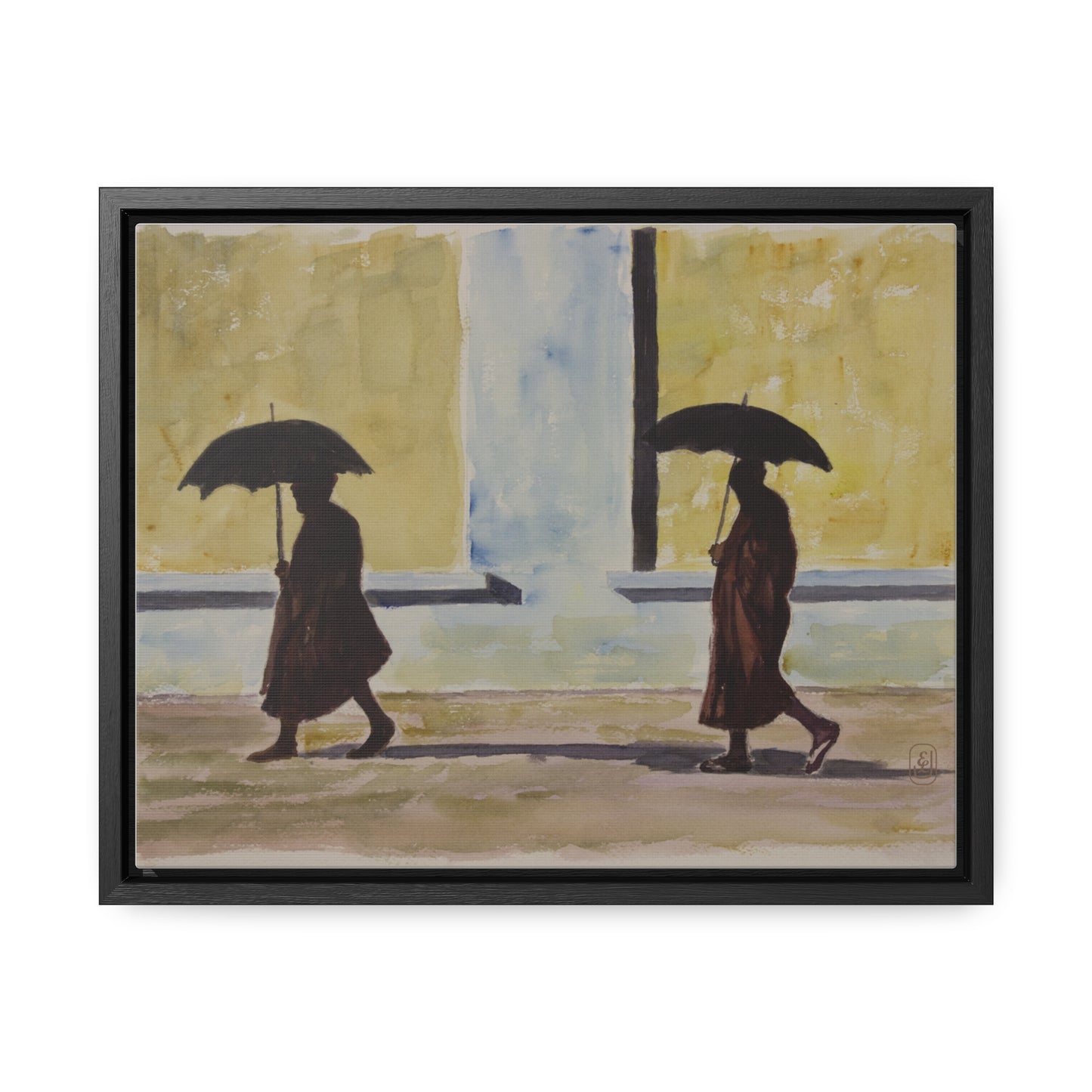 Canvas Wraps, Watercolor Two in the Rain, Home Decor, Wall Art, Gift Idea, Office Decor, fun - Gallery Canvas Wraps