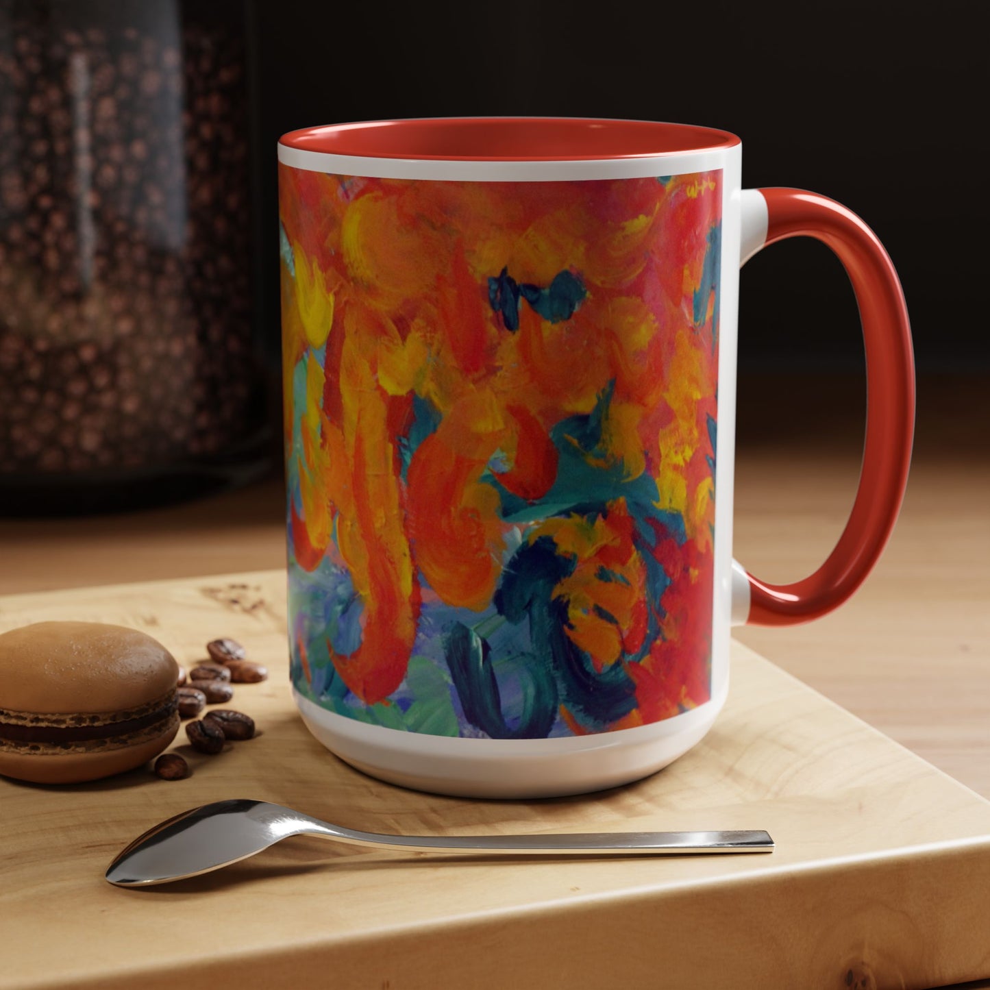 Vibrant Artistic Accent Coffee Mug - Colorful Paint Design for Art Lovers