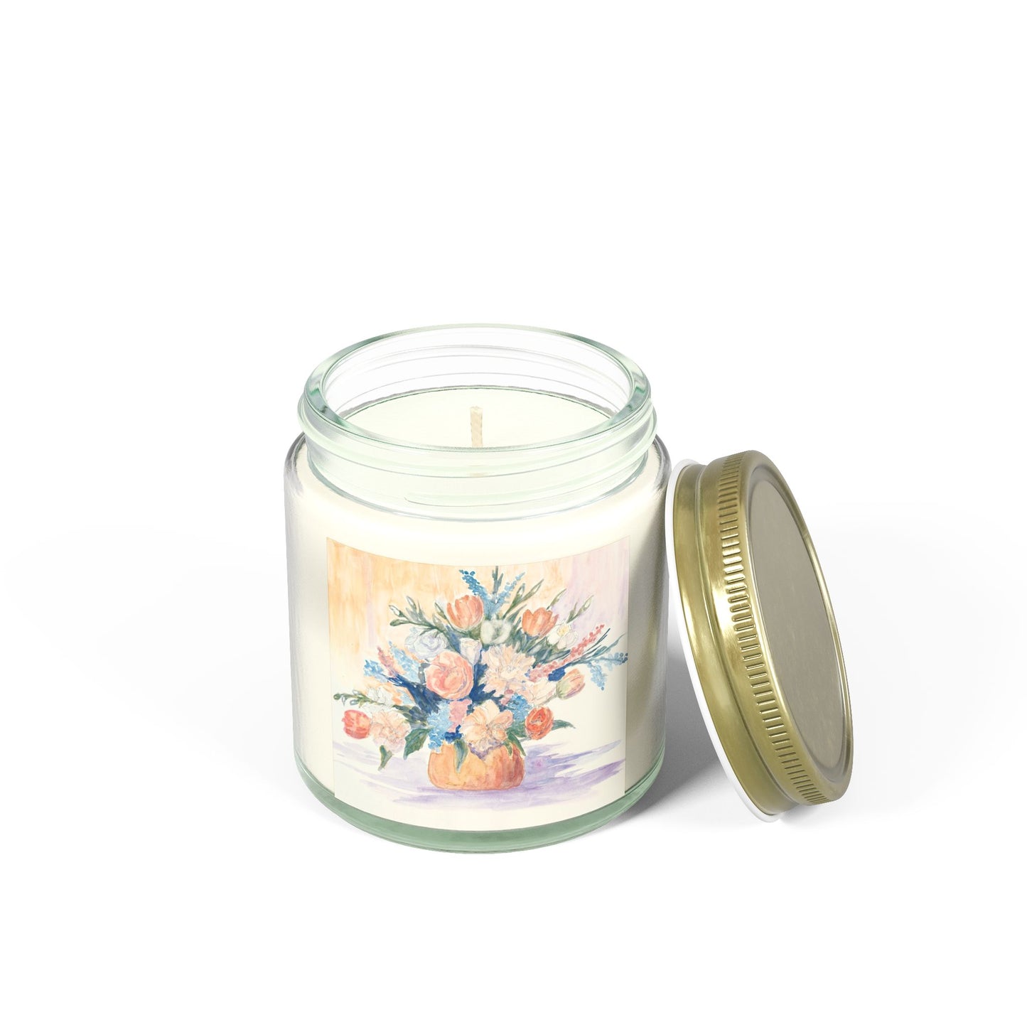 Floral Scented Candles - Coconut Apricot Wax (4oz, 9oz) | Perfect for Home Decor & Gifting