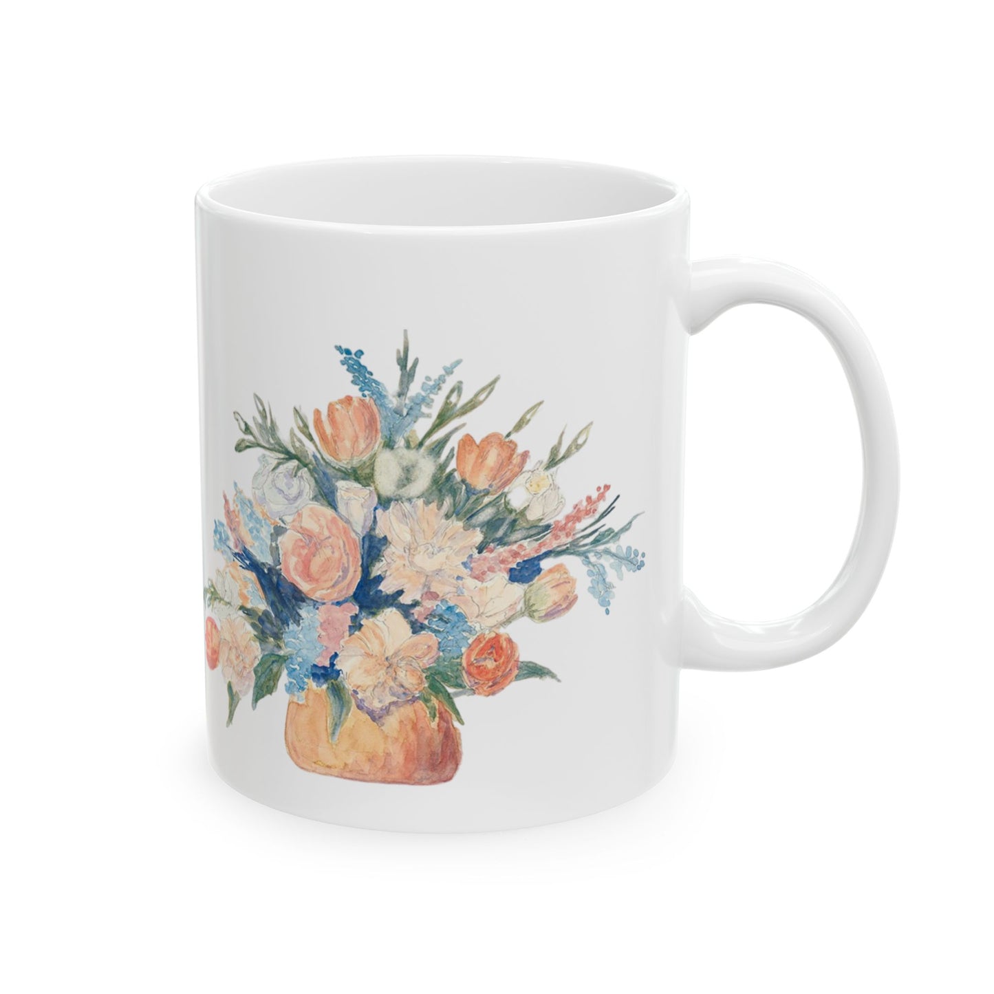 Floral Design Ceramic Mug - 11oz & 15oz - Perfect Gift for Any Occasion