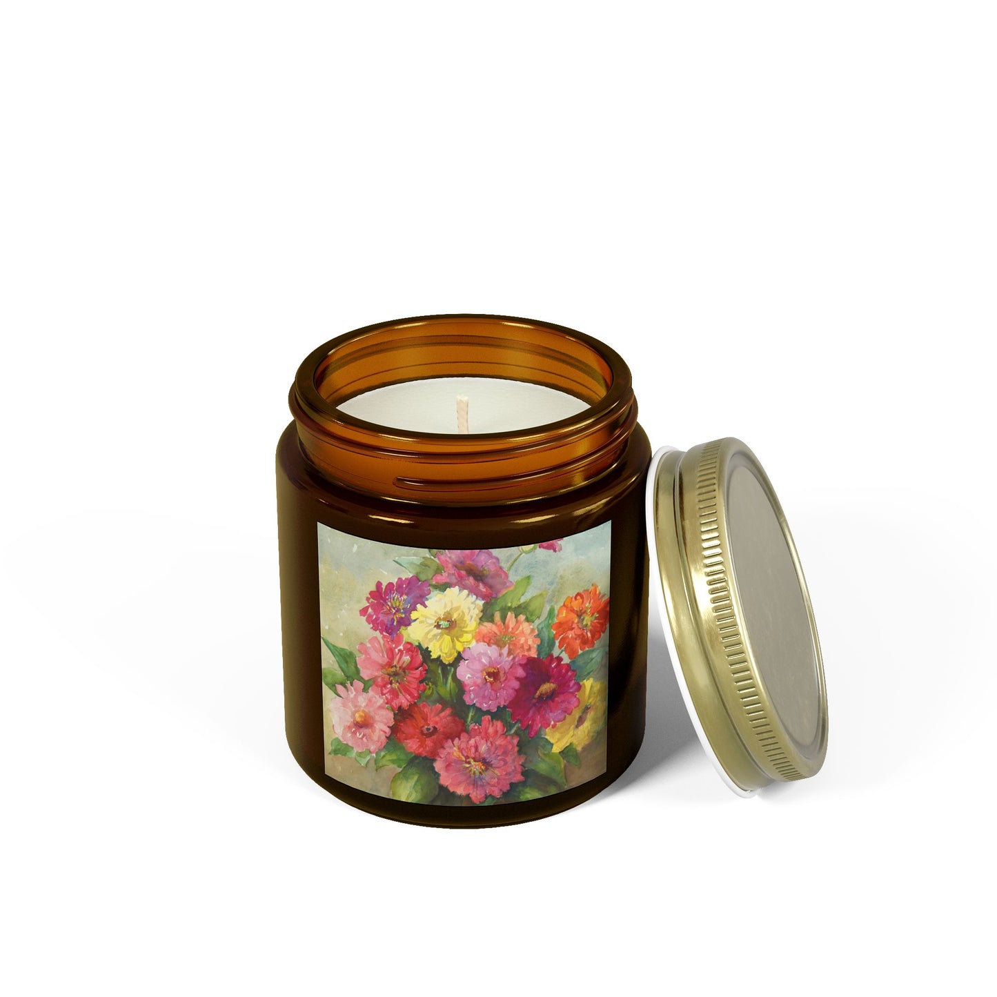 Floral Scented Candle - Coconut Apricot Wax (4oz, 9oz)