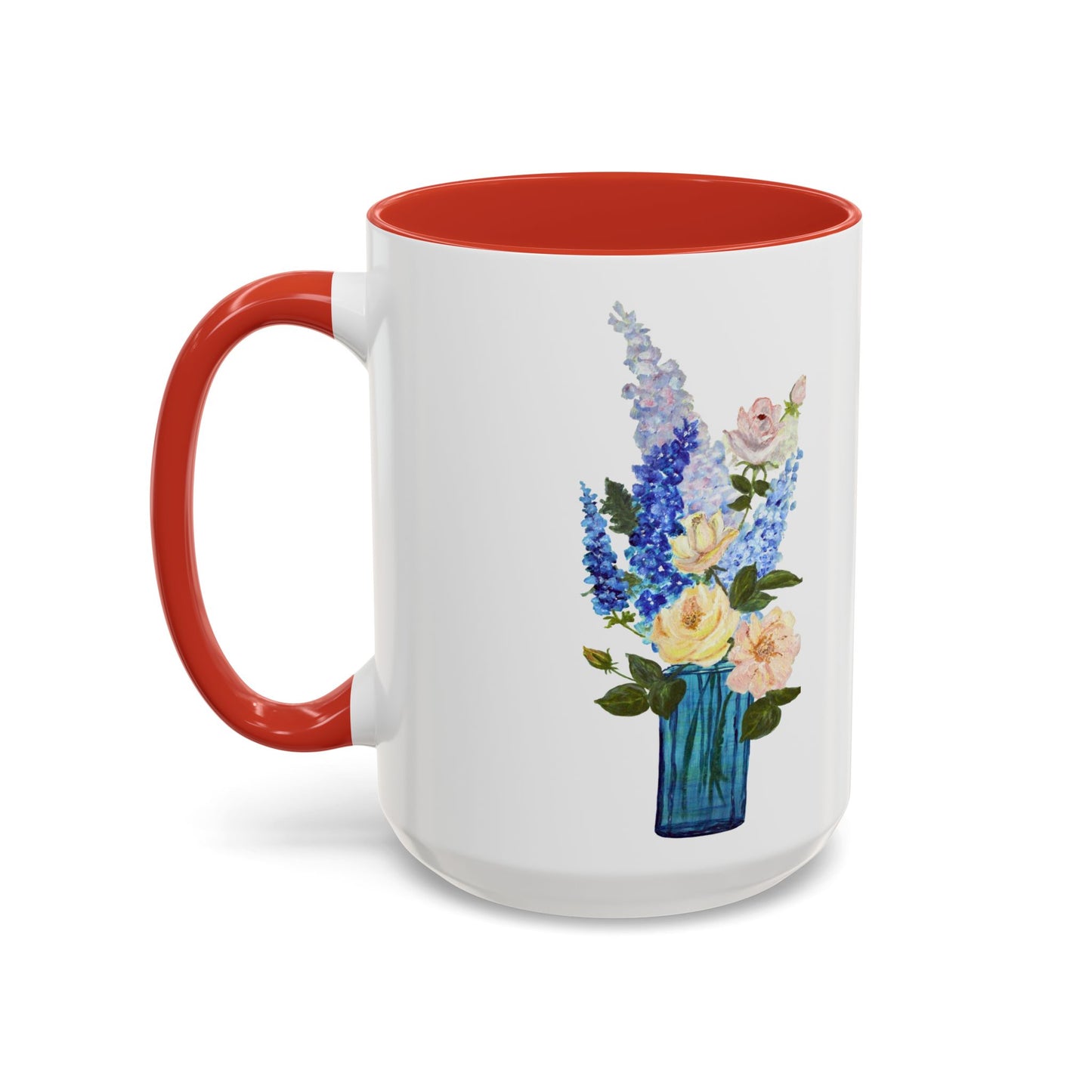 Floral Accent Coffee Mug - Vibrant Flower Design for Home & Gifts