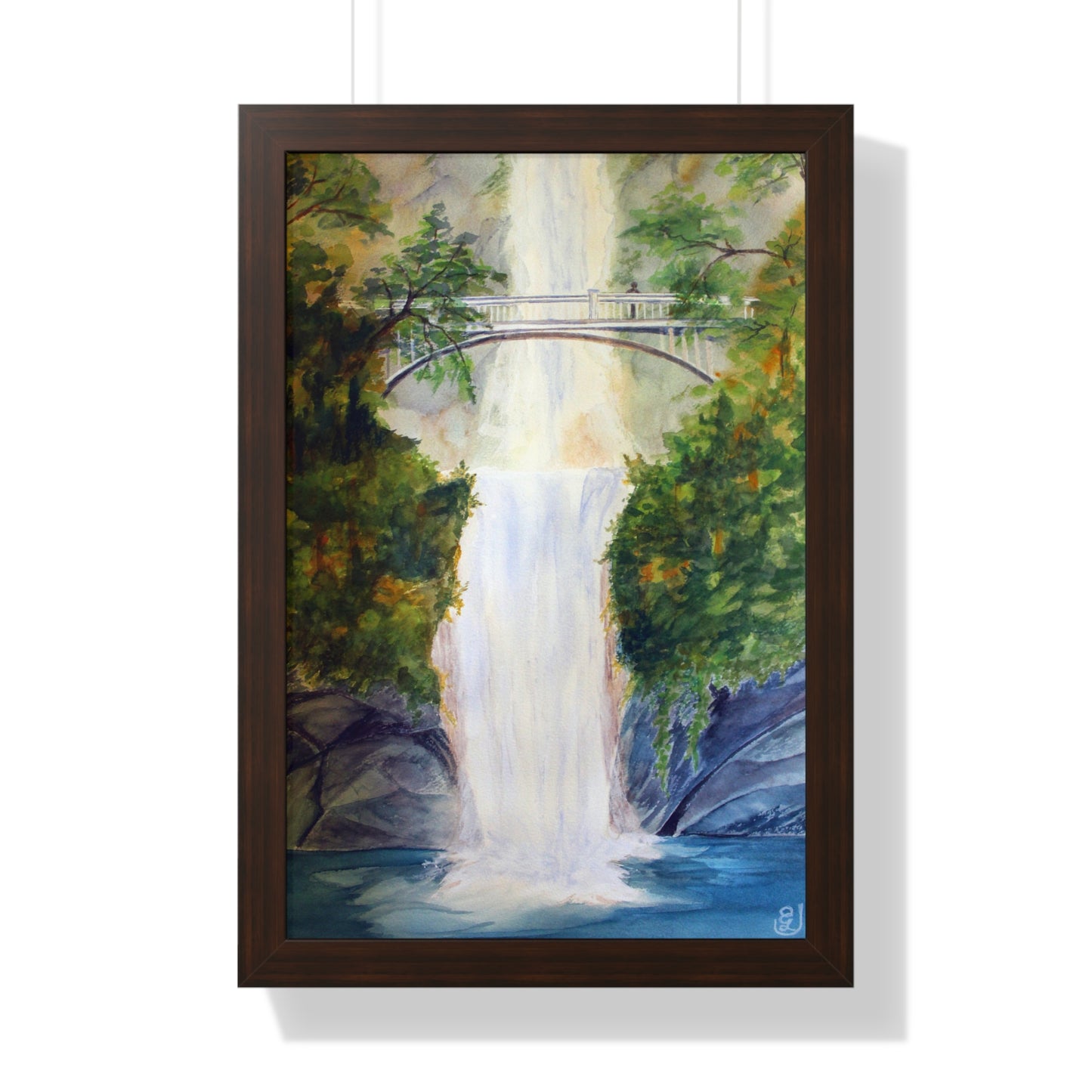 Serene Waterfall Vertical Poster, Nature Art Print, Home Decor, Gift for Nature Lovers, Wall Art for Living Room, Gift for Housewarming