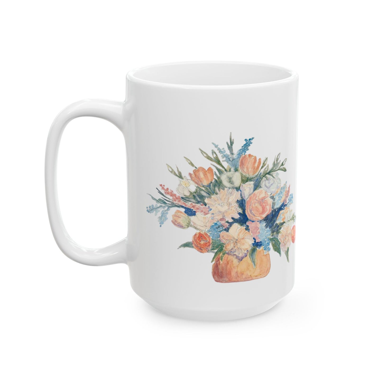 Floral Design Ceramic Mug - 11oz & 15oz - Perfect Gift for Any Occasion