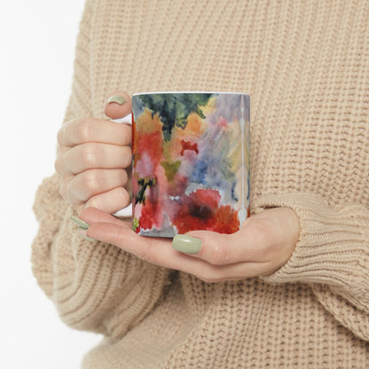 Colorful Watercolor Ceramic Mug - 11oz & 15oz - Perfect for Home & Office