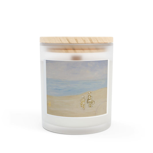 Candle, Beach Watercolor Painting, Fun Gift for Ocean Lovers - Unique Home Decor, Relaxing Atmosphere, Coastal Decor, Housewarming Present,