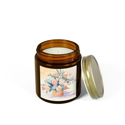 Floral Scented Candles - Coconut Apricot Wax (4oz, 9oz) | Perfect for Home Decor & Gifting