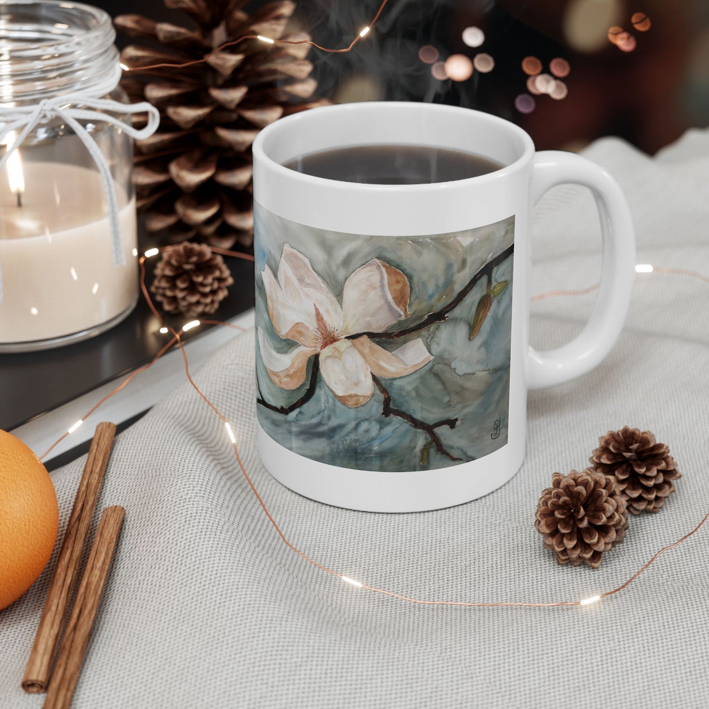 Elegant Watercolor Flower Ceramic Mug - Perfect Gift for Floral Lovers