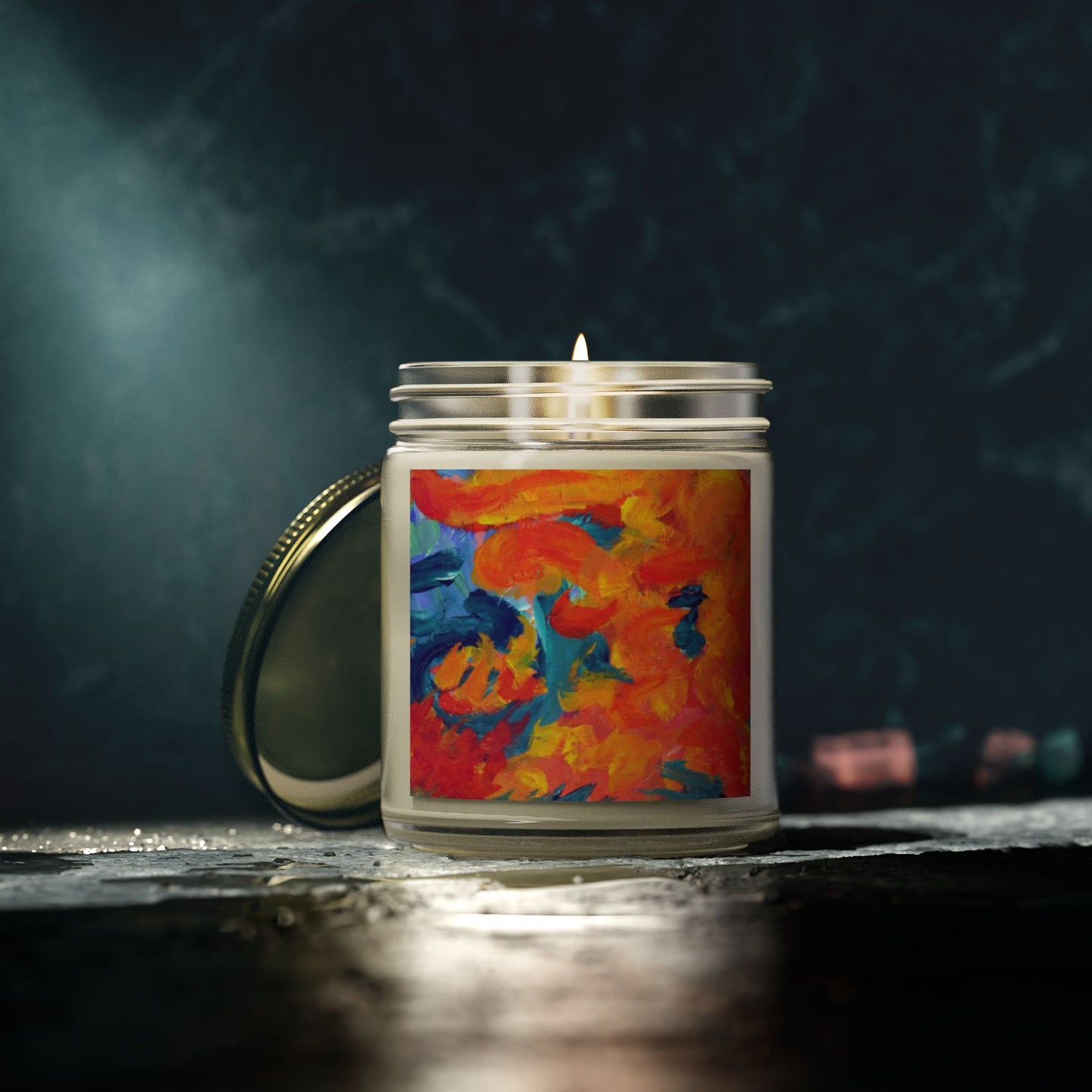 Vibrant Coconut Apricot Scented Candle – Aromatic Home Décor