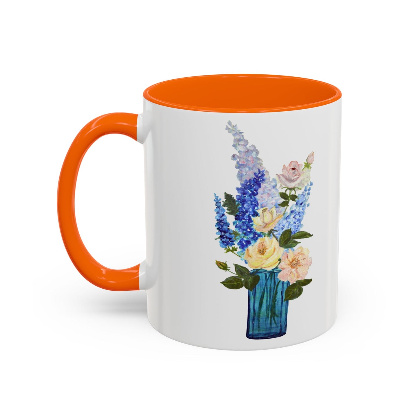 Floral Accent Coffee Mug - Vibrant Flower Design for Home & Gifts