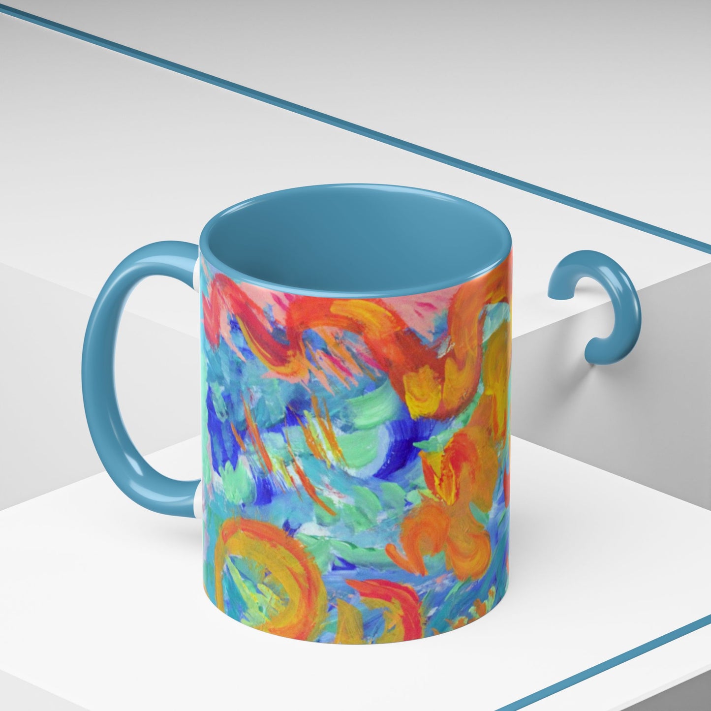 Vibrant Artistic Accent Coffee Mug - Colorful Paint Design for Art Lovers