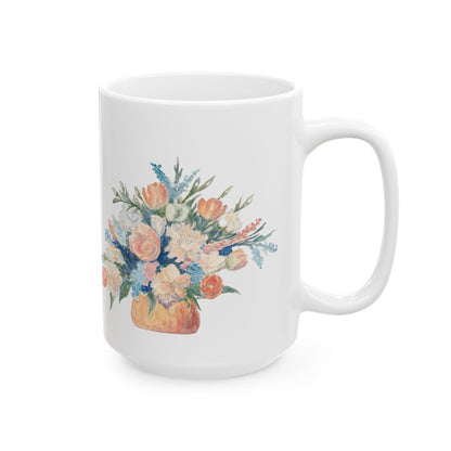 Floral Design Ceramic Mug - 11oz & 15oz - Perfect Gift for Any Occasion