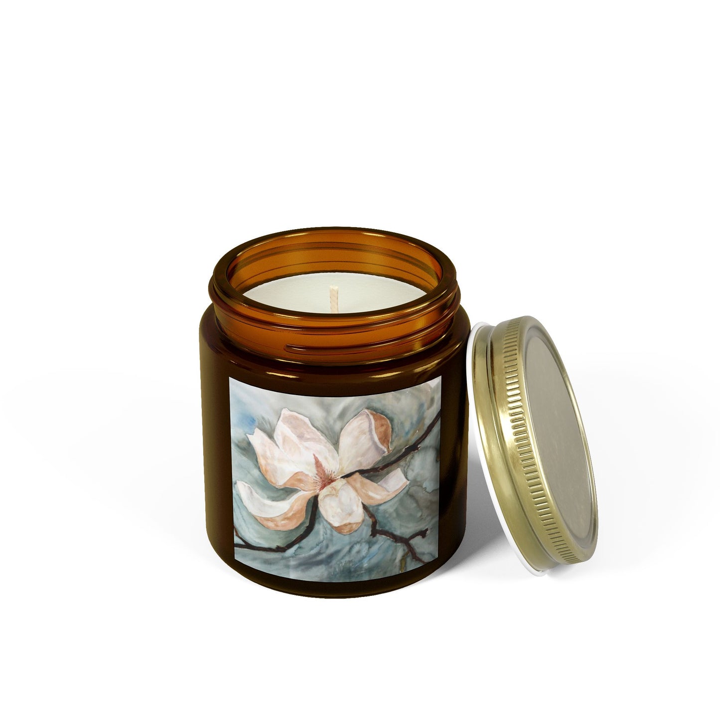 Coconut Apricot Scented Candle - Magnolia Blossom - Cozy Home Fragrance for Relaxation