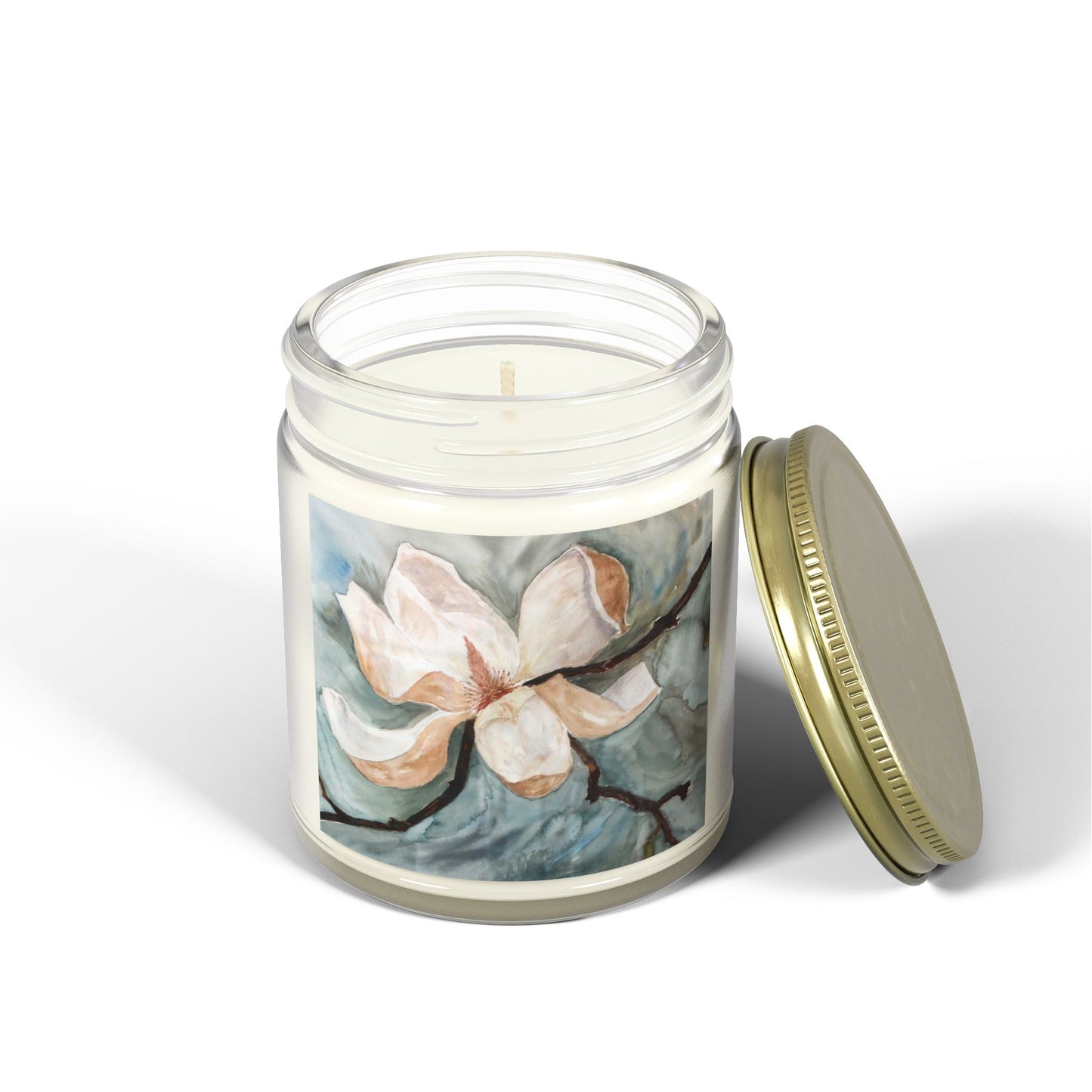 Coconut Apricot Scented Candle - Magnolia Blossom - Cozy Home Fragrance for Relaxation