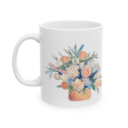 Floral Design Ceramic Mug - 11oz & 15oz - Perfect Gift for Any Occasion