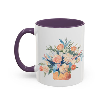 Floral Accent Coffee Mug - Vibrant Blossom Design for Home or Office, Perfect Gift for Flower Lovers