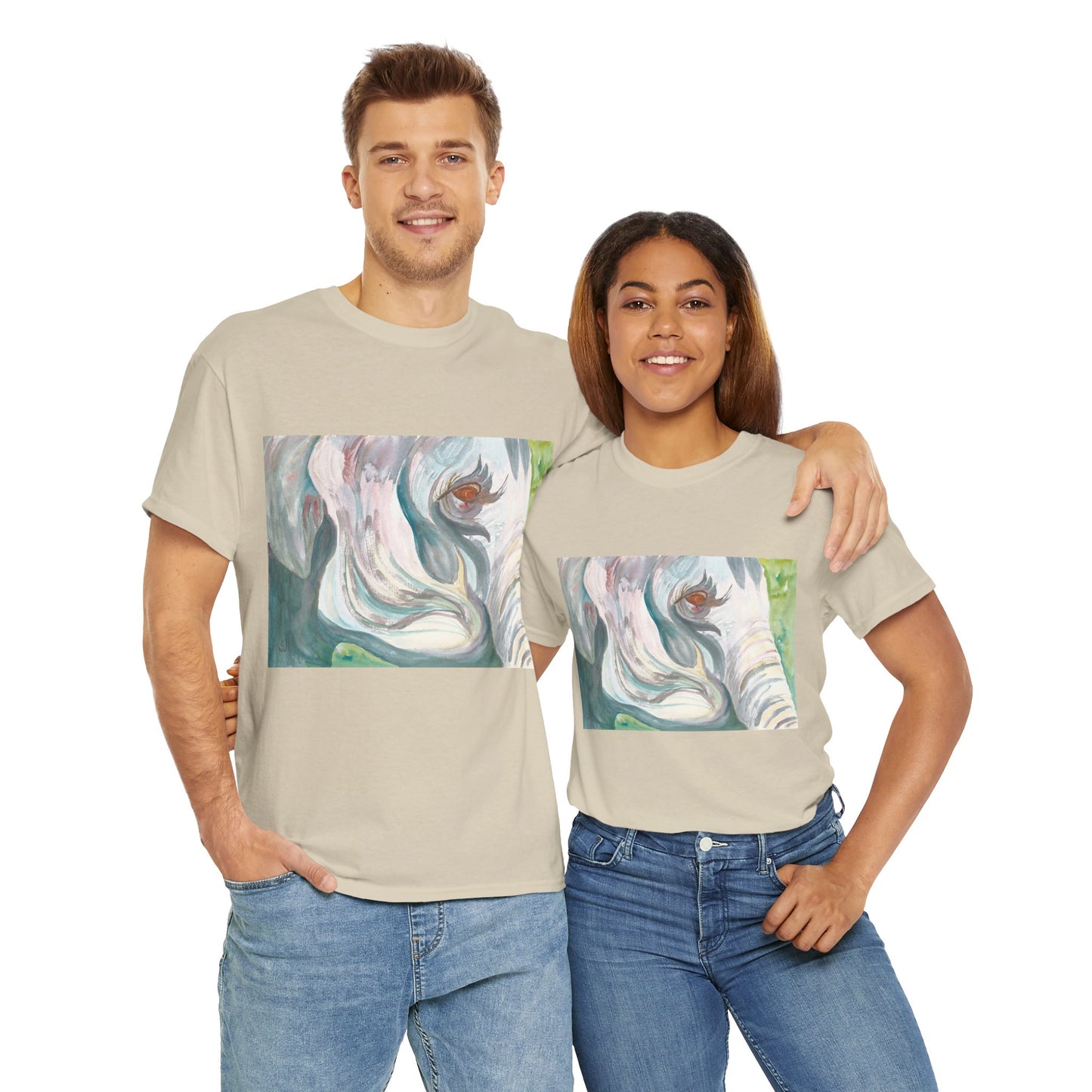 I Travel With My Trunk Out Front - Elephant Watercolor T-shirt, Unique Summery Gift for All Ages - Fun Tee, Unisex Garment-Dyed Shirt