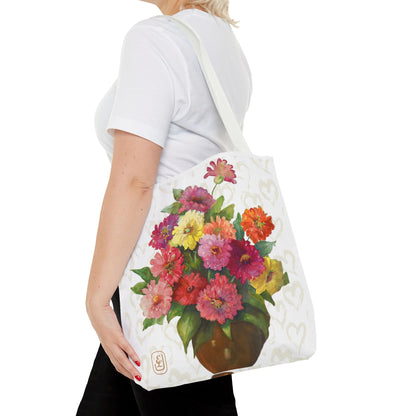 Floral Tote Bag - Vibrant Flower Design for Shopping, Beach, Travel, Mother's Day, Birthday Gift, Eco-Friendly