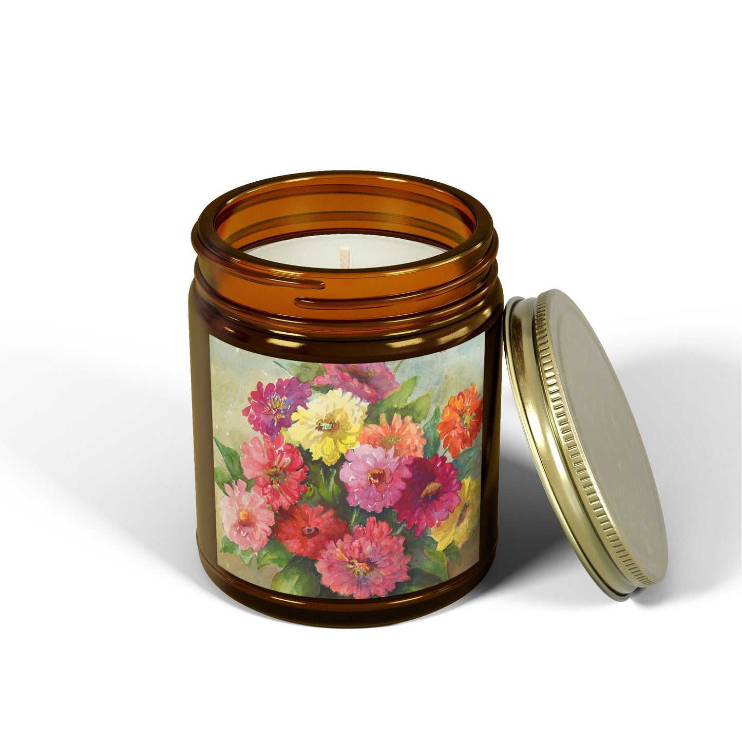 Floral Scented Candle - Coconut Apricot Wax (4oz, 9oz)