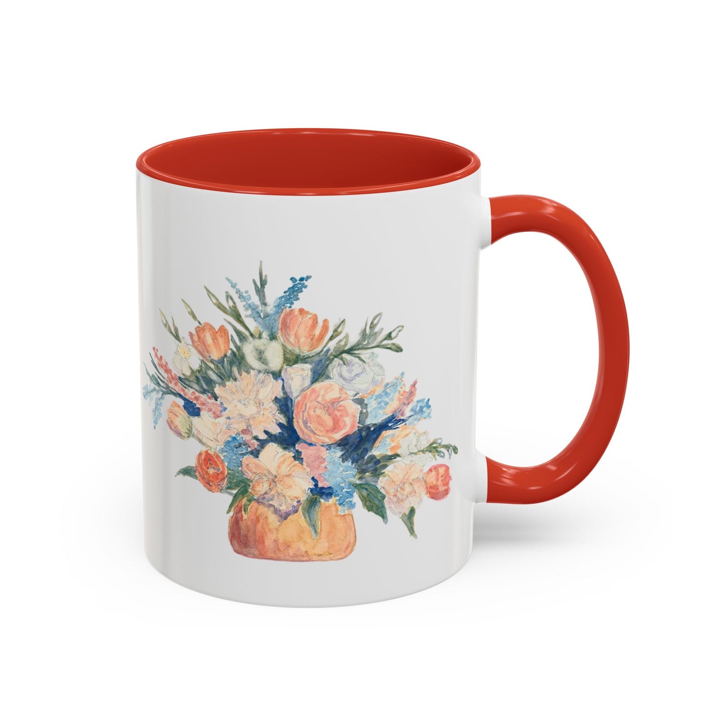 Floral Accent Coffee Mug - Vibrant Blossom Design for Home or Office, Perfect Gift for Flower Lovers