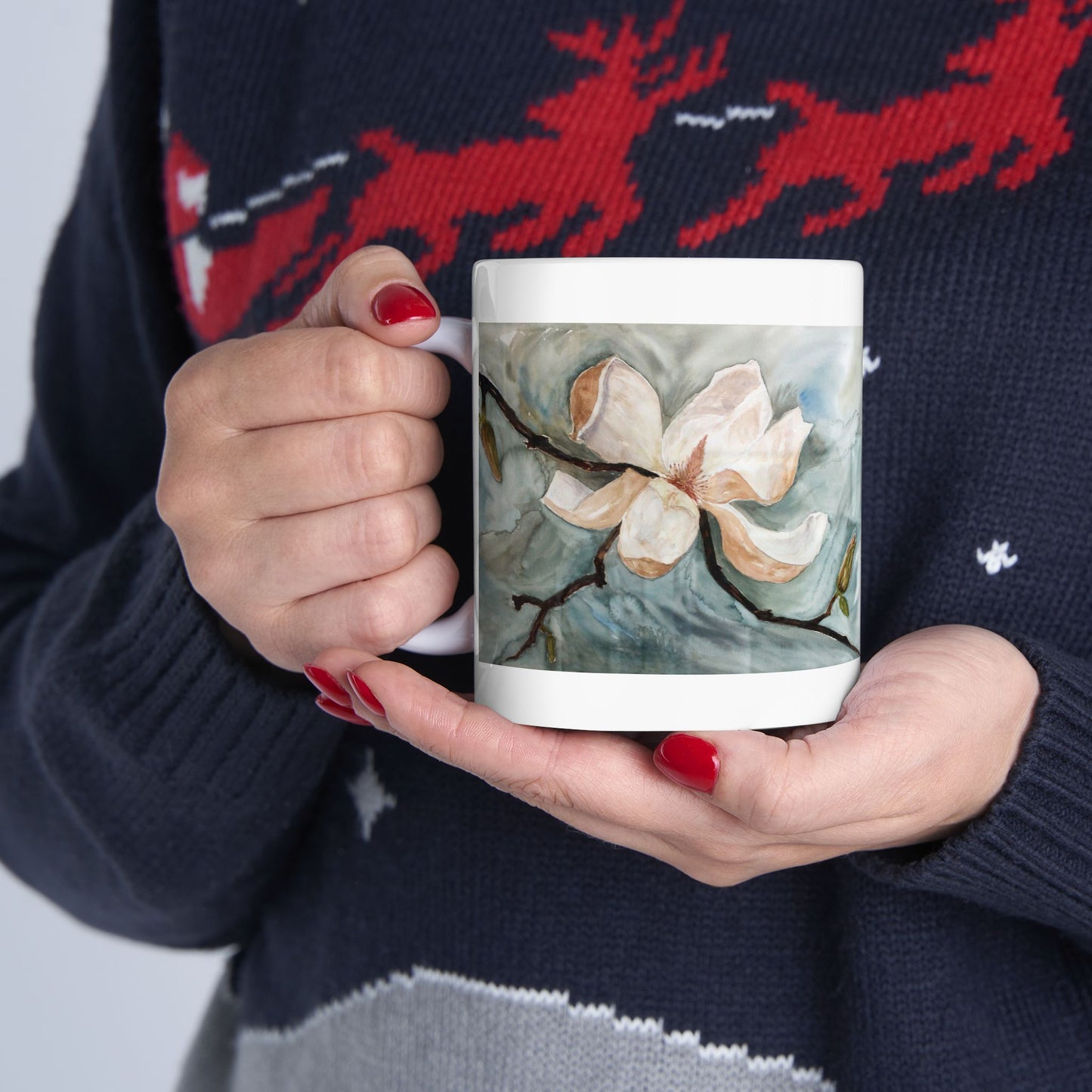 Elegant Watercolor Flower Ceramic Mug - Perfect Gift for Floral Lovers