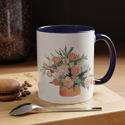 Floral Accent Coffee Mug - Vibrant Blossom Design for Home or Office, Perfect Gift for Flower Lovers